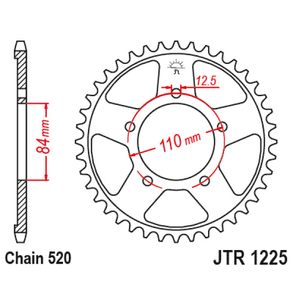 JT JT Rear Sprockets R/W 1225-40